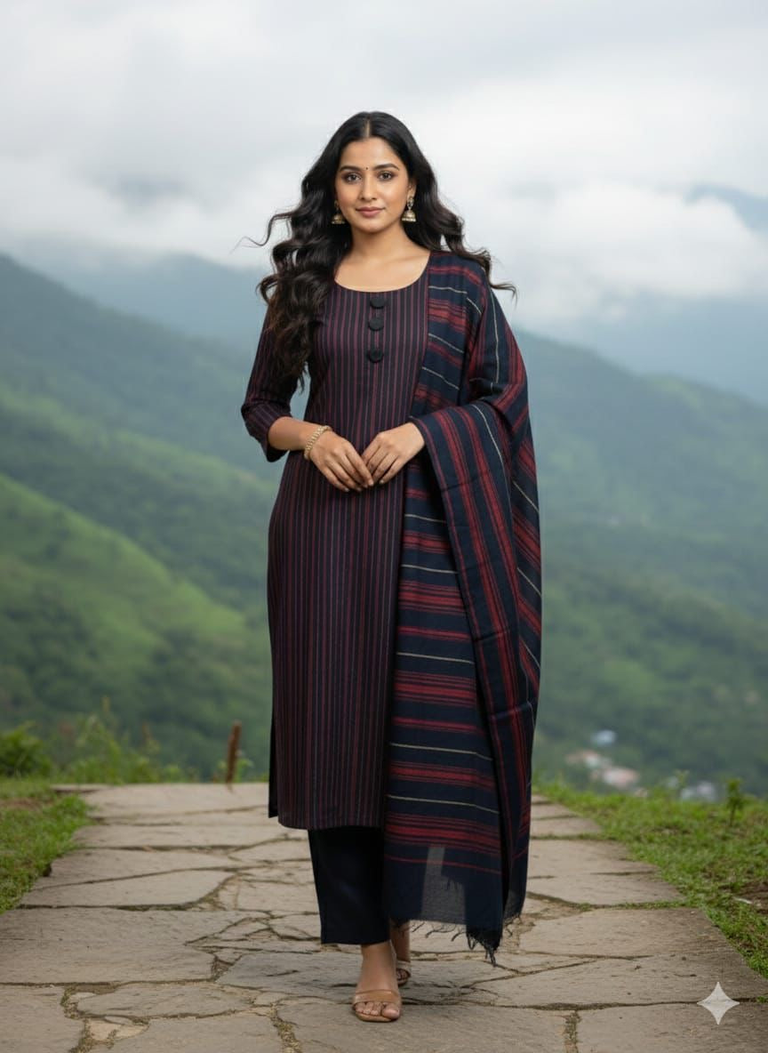 Lawn 3pc Multani Khaddi | Black
