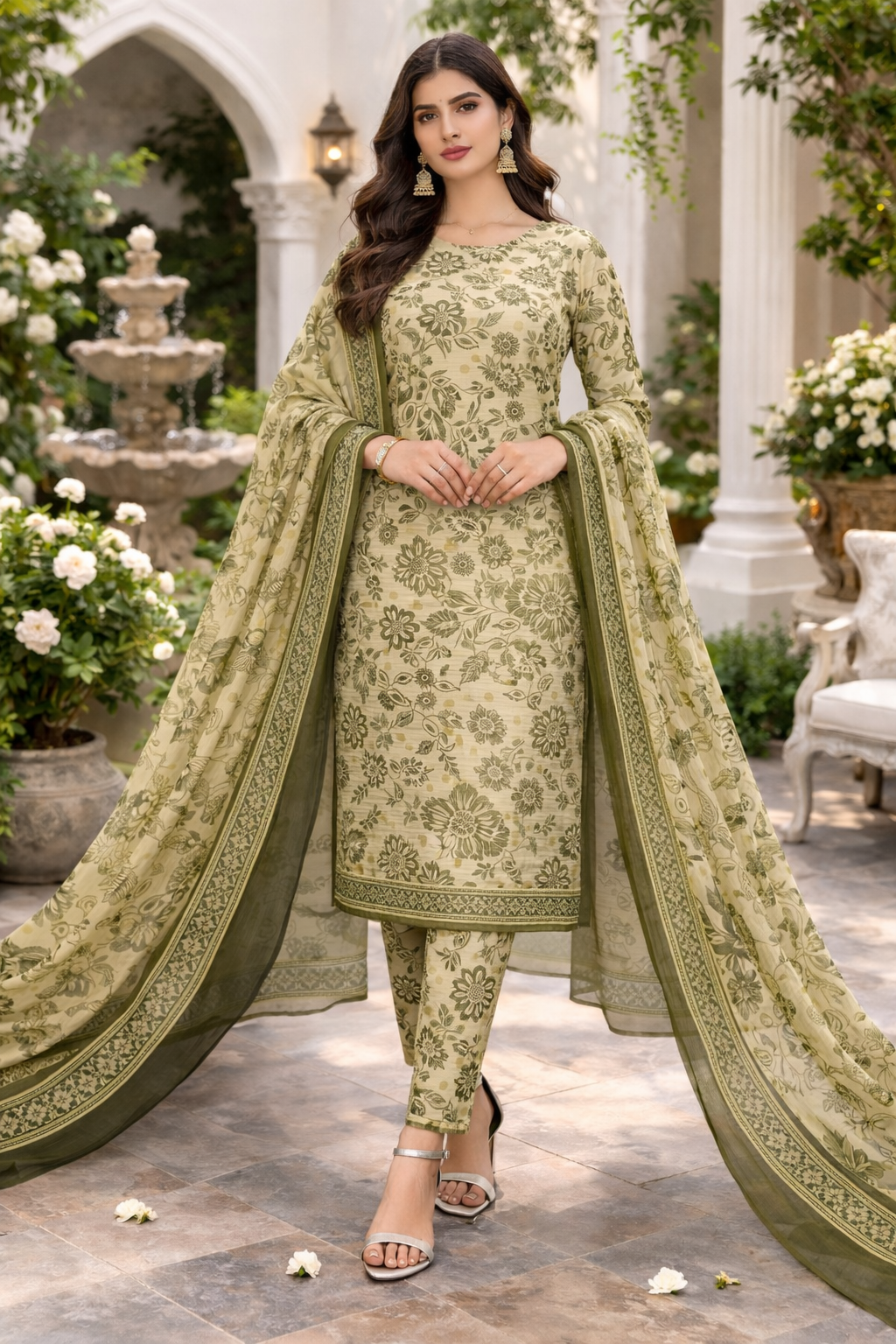 Lawn 3PC โ Chiffon Dupatta โ D-112