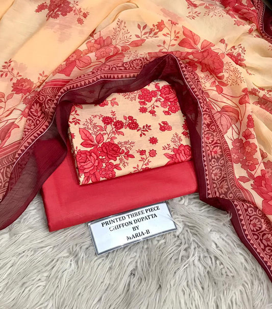 Lawn 3PC – Chiffon Dupatta – D-111