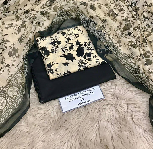 Lawn 3PC – Chiffon Dupatta – D-101