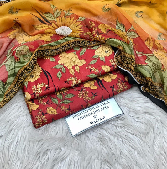 Lawn 3PC – Chiffon Dupatta – D-102