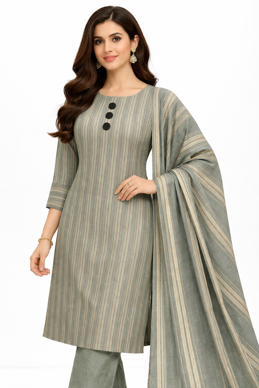 Lawn 3pc Multani Khaddi | Grey