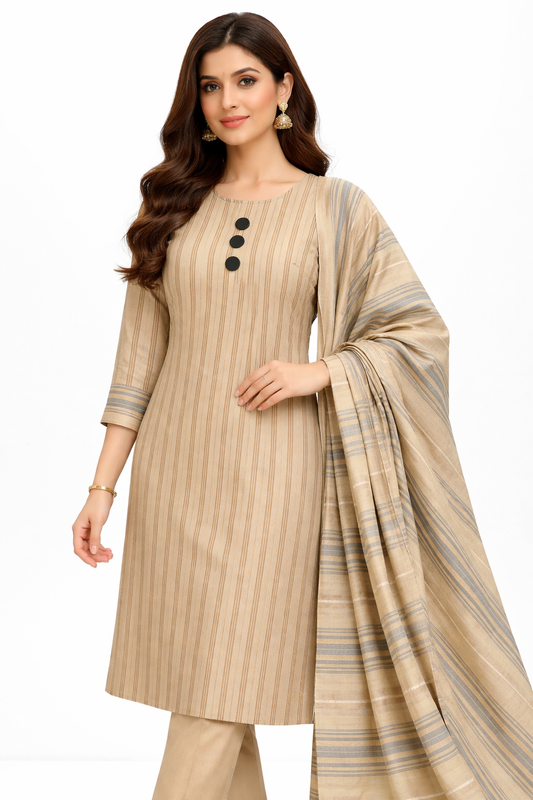 Lawn 3pc Multani Khaddi | Cream