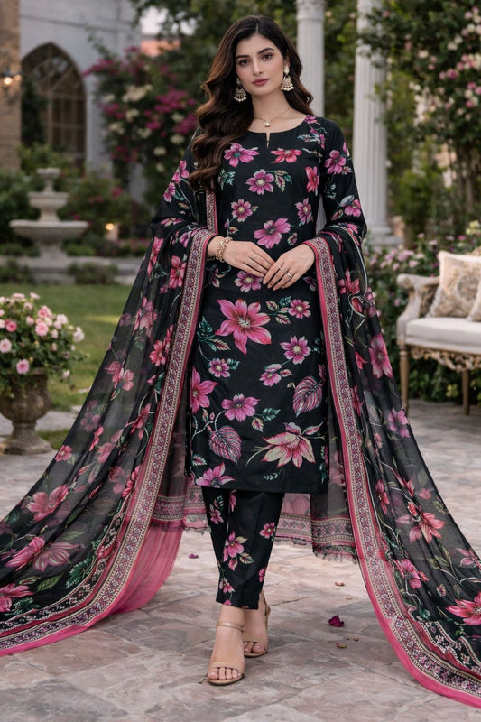Lawn 3PC – Chiffon Dupatta – D-108