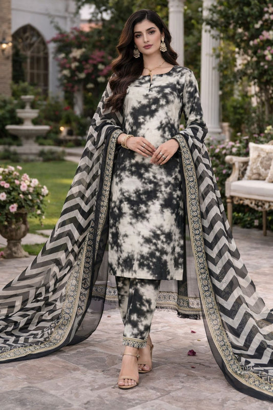 Lawn 3PC – Chiffon Dupatta – D-104