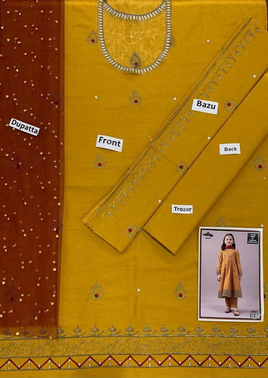 Kids Embroidered Lawn 3-Piece Suit – Summer Collection D-33